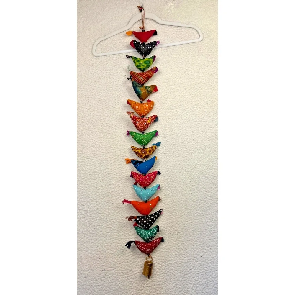 Indian Floral Cotton Stuffed Birds Chicken Beads Bell Prosperity Hens Barn‎